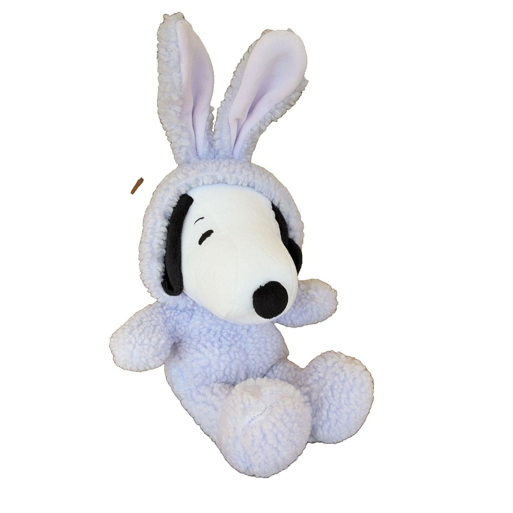 Easter SNOOPY Rabbit Plush Hallmark Peanuts Purple Fuzzy Bunny Suit 11"